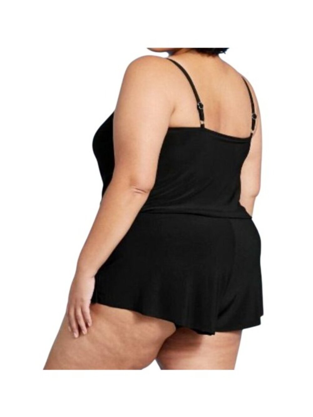 Aqua Green High Neck One Piece Swimsuit Romper Size 22W Black Summer Beach NEW - Picture 2 of 8